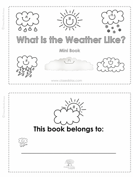 The Weather, What is the Weather Like?  Minibook. (English version)
