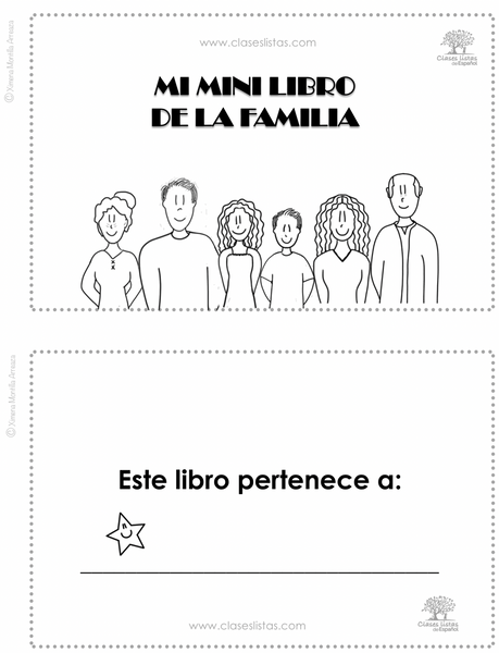 La Familia, Mini Libro  (versión en español). Incluye plantillas para personalizar.